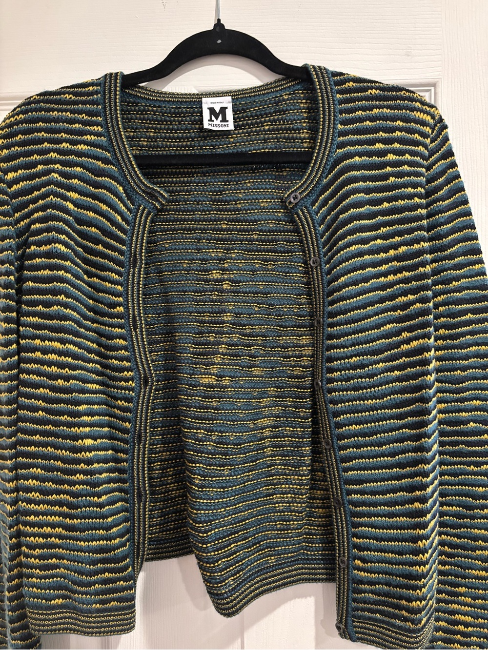 Missoni Striped Knit Blazer in Green and Yellow